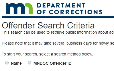 Minnesota Department of Corrections (DOC) Website