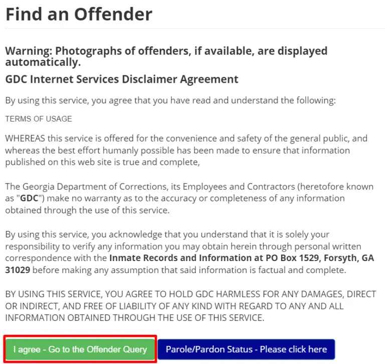 Georgia Department of Corrections (DOC) Website