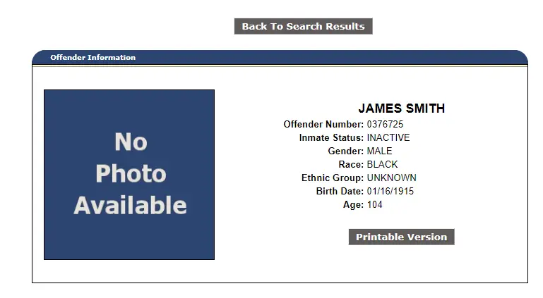 North Carolina Department of Corrections (DOC) Website
